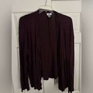 Old Navy Thin-Short DEEP BURGUNDY Women’s Cardigan, Size XXL